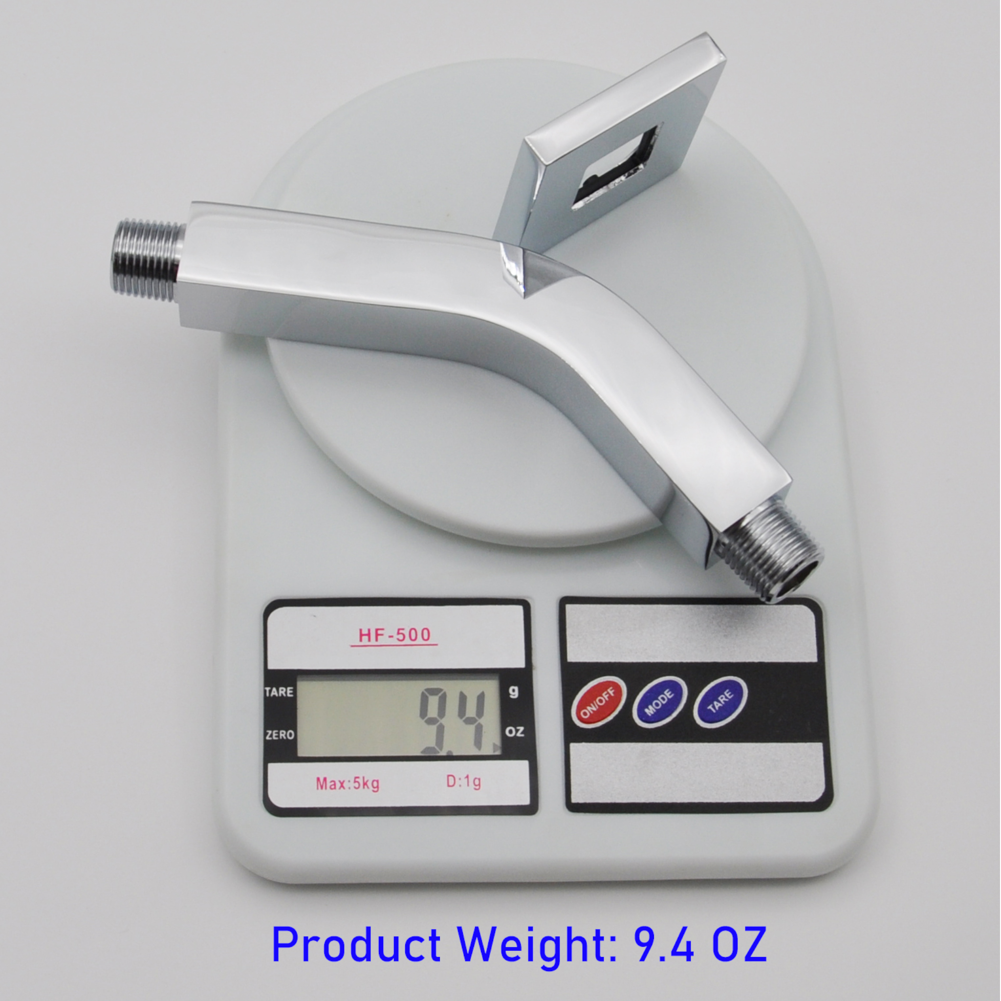 Aquaiaw Square Shower Arm and Anti-Scratch O-Ring Flange, 6 inch, Solid Brass, Both Soldered 1/2 NPT Tapered Threads, Wall Mount, Polished Chrome