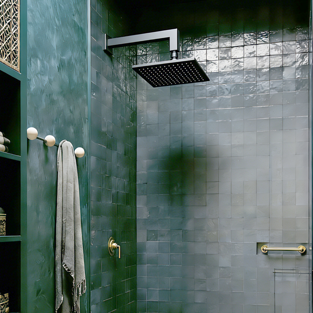 Aquaiaw Square Shower Arm and Anti-Scratch O-Ring Flange, 16 inch, Solid Brass, Soldered 90 Degree Drop, Both Soldered 1/2 NPT Tapered Threads, Wall Mount, Matte Black