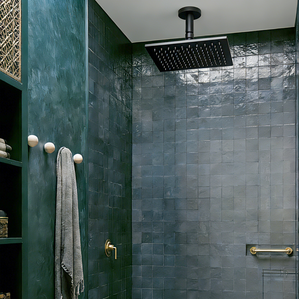 Aquaiaw Shower Arm and O-Ring Flange, 3 inch, Solid Brass, Round, Both Soldered 1/2 NPT Tapered Threads, Ceiling Mount, Matte Black