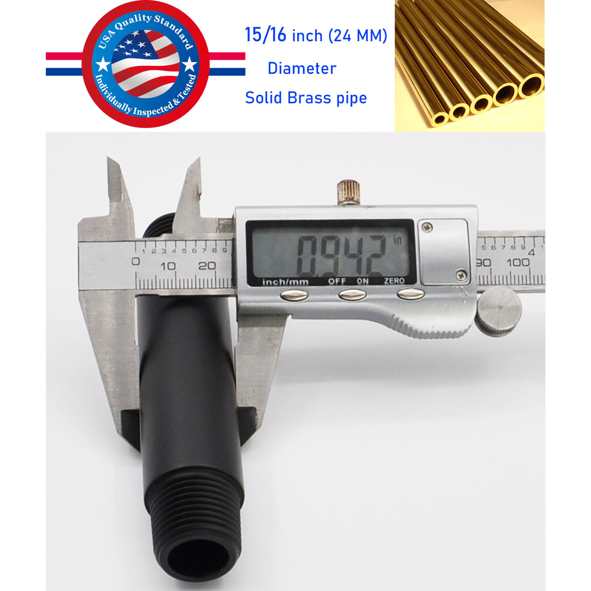 Aquaiaw Shower Arm and O-Ring Flange, 3 inch, Solid Brass, Round, Both Soldered 1/2 NPT Tapered Threads, Ceiling Mount, Matte Black