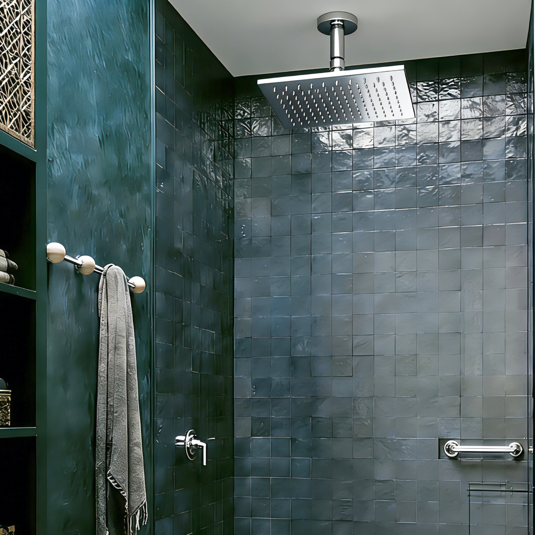 Aquaiaw Shower Arm and O-Ring Flange, 3 inch, Solid Brass, Round, Both Soldered 1/2 NPT Tapered Threads, Ceiling Mount, Polished Chrome