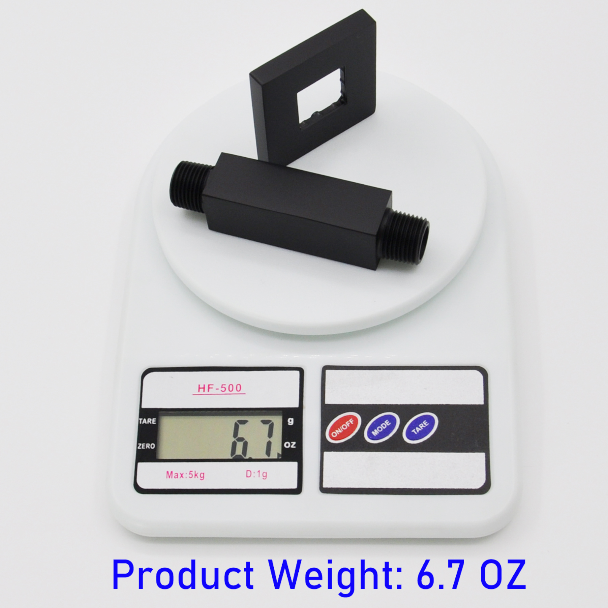 Aquaiaw Square Shower Arm and Anti-Scratch O-Ring Flange, 3 inch, Solid Brass, Both Soldered 1/2 NPT Tapered Threads, Ceiling Mount, Matte Black