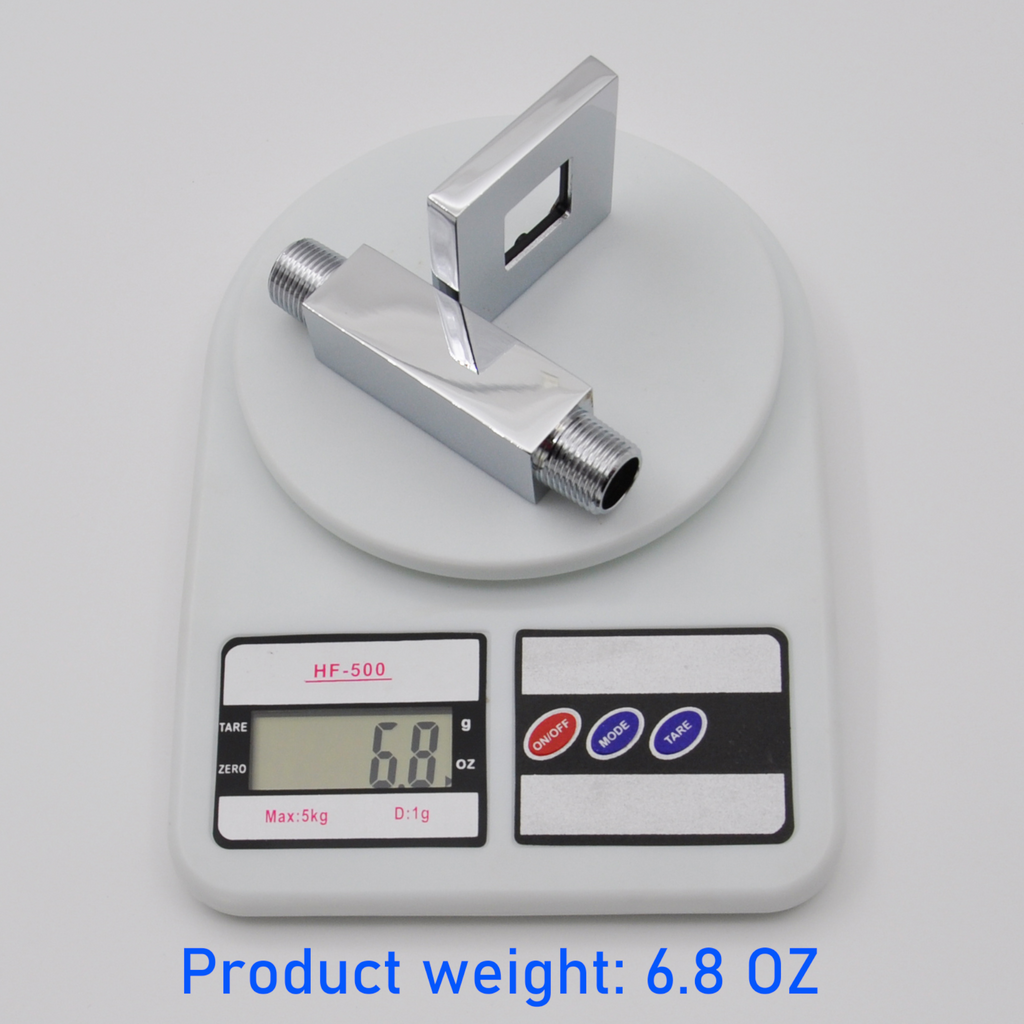 Aquaiaw Square Shower Arm and Anti-Scratch O-Ring Flange, 3 inch, Solid Brass, Both Soldered 1/2 NPT Tapered Threads, Ceiling Mount, Polished Chrome