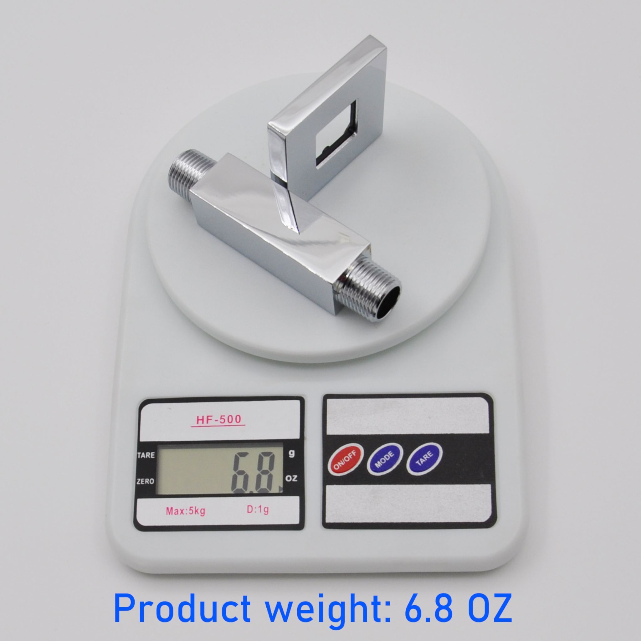 Aquaiaw Square Shower Arm and Anti-Scratch O-Ring Flange, 3 inch, Solid Brass, Both Soldered 1/2 NPT Tapered Threads, Ceiling Mount, Polished Chrome