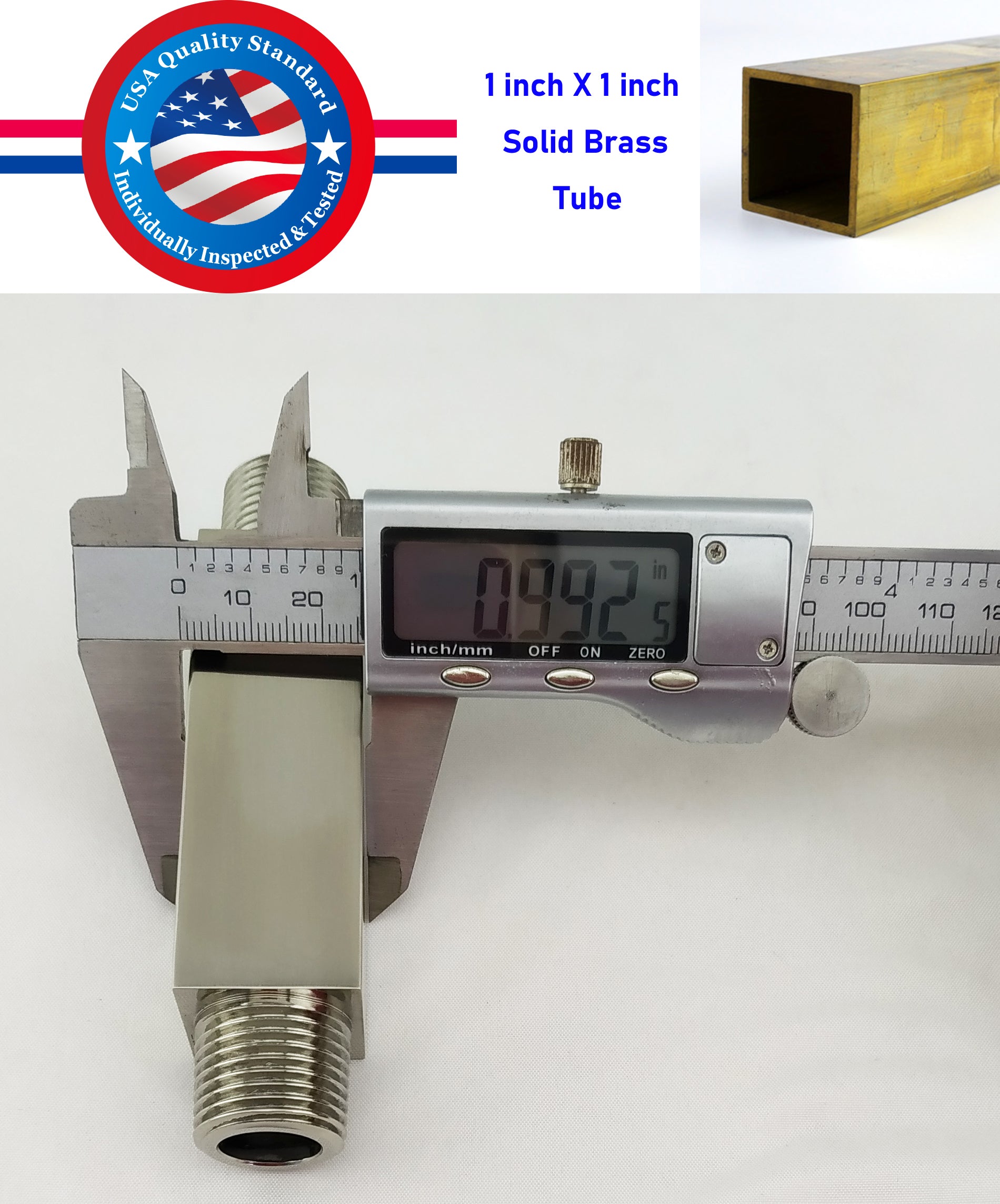 Aquaiaw Square Shower Arm and Anti-Scratch O-Ring Flange, 3 inch, Solid Brass, Both Soldered 1/2 NPT Tapered Threads, Ceiling Mount, PVD Brushed Nickel