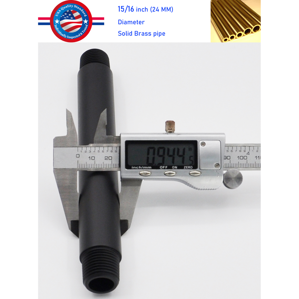 Aquaiaw Shower Arm and O-Ring Flange, 6 inch, Solid Brass, Round, Both Soldered 1/2 NPT Tapered Threads, Ceiling Mount, Matte Black