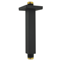 Aquaiaw Square Shower Arm and Anti-Scratch O-Ring Flange, 6 inch, Solid Brass, Both Soldered 1/2 NPT Tapered Threads, Ceiling Mount, Matte Black