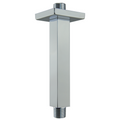 Aquaiaw Square Shower Arm and Anti-Scratch O-Ring Flange, 6 inch, Solid Brass, Both Soldered 1/2 NPT Tapered Threads, Ceiling Mount, Polished Chrome
