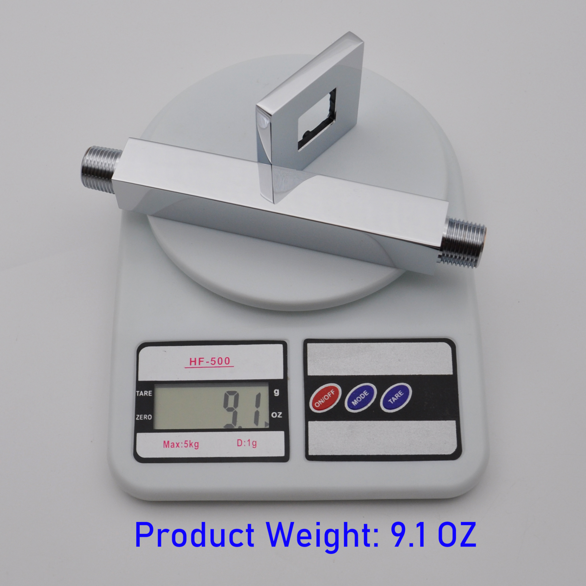 Aquaiaw Square Shower Arm and Anti-Scratch O-Ring Flange, 6 inch, Solid Brass, Both Soldered 1/2 NPT Tapered Threads, Ceiling Mount, Polished Chrome