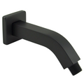 Aquaiaw Square Shower Arm and Anti-Scratch O-Ring Flange, 6 inch, Solid Brass, Both Soldered 1/2 NPT Tapered Threads, Wall Mount, Matte Black