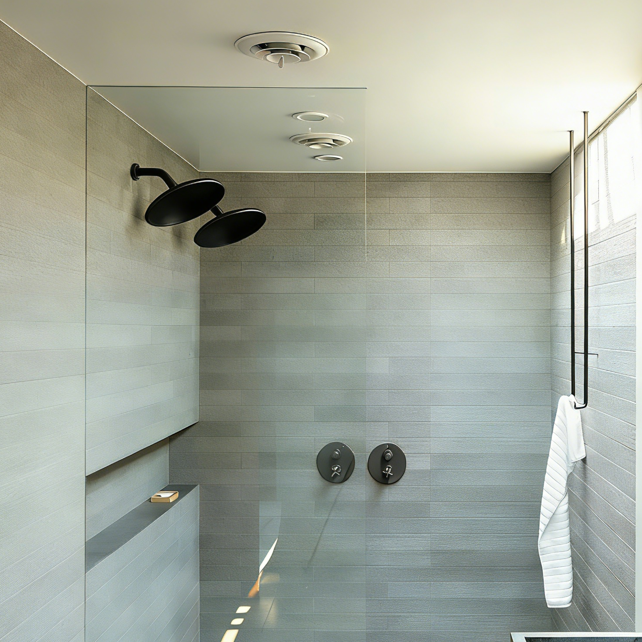 Aquaiaw Shower Arm and O-Ring Flange, 6 inch, Solid Brass, Round, Both Soldered 1/2 NPT Tapered Threads, Wall Mount, Matte Black