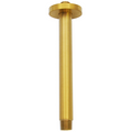 Aquaiaw Shower Arm and O-Ring Flange, 8 inch, Solid Brass, Round, Both Soldered 1/2 NPT Tapered Threads, Ceiling Mount, Brushed Gold