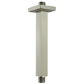 Aquaiaw Square Shower Arm and Anti-Scratch O-Ring Flange, 8 inch, Solid Brass, Both Soldered 1/2 NPT Tapered Threads, Ceiling Mount, PVD Brushed Nickel