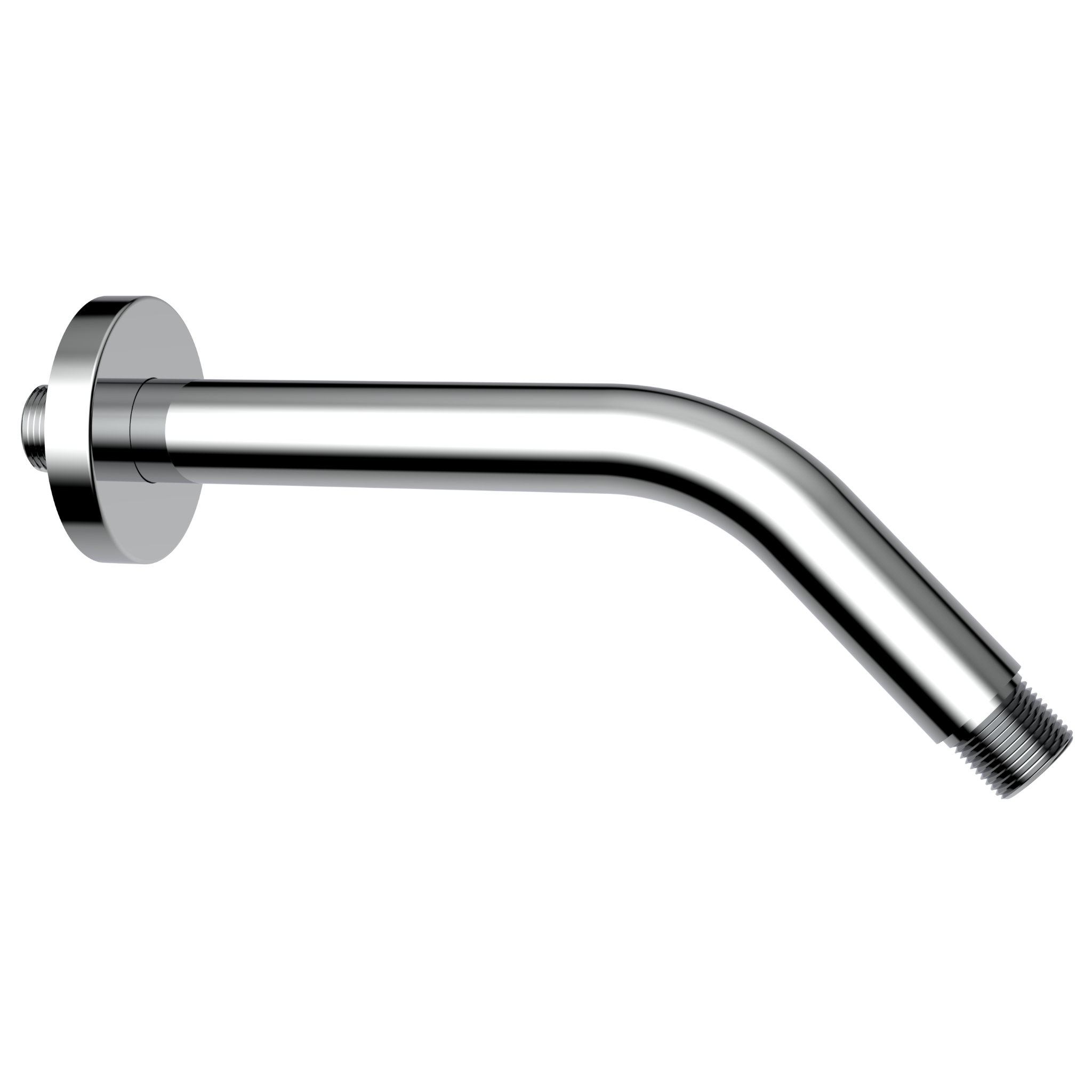 Aquaiaw Shower Arm and O-Ring Flange, 8 inch, Solid Brass, Round, Both Soldered 1/2 NPT Tapered Threads, Wall Mount, Polished Chrome