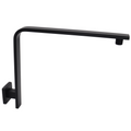 Aquaiaw High Rise Shower Arm and Flange, 10.5 inch, Solid Brass, Square, Both 1/2 NPT Tapered Threads, Gooseneck Wall Mount, Matte Black