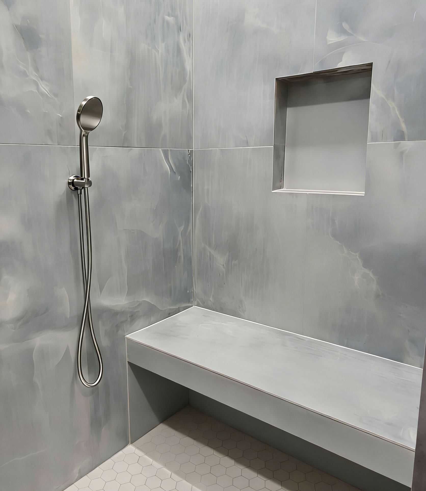 Aquaiaw Wall Supply Elbow with O-Ring Flange, with Handheld Showerhead Holder, Solid Brass, Round, Tapered 1/2 NPT Female Inlet, G1/2 Outlet, PVD Brushed Nickel