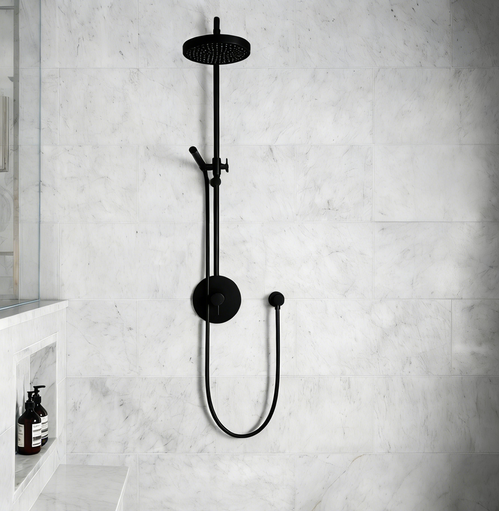 Aquaiaw Round Wall Supply Elbow with O-Ring Flange, Tapered 1/2 NPT Female Inlet, Heavy-Duty Solid Brass, G1/2 Outlet, Electroplate Matte Black