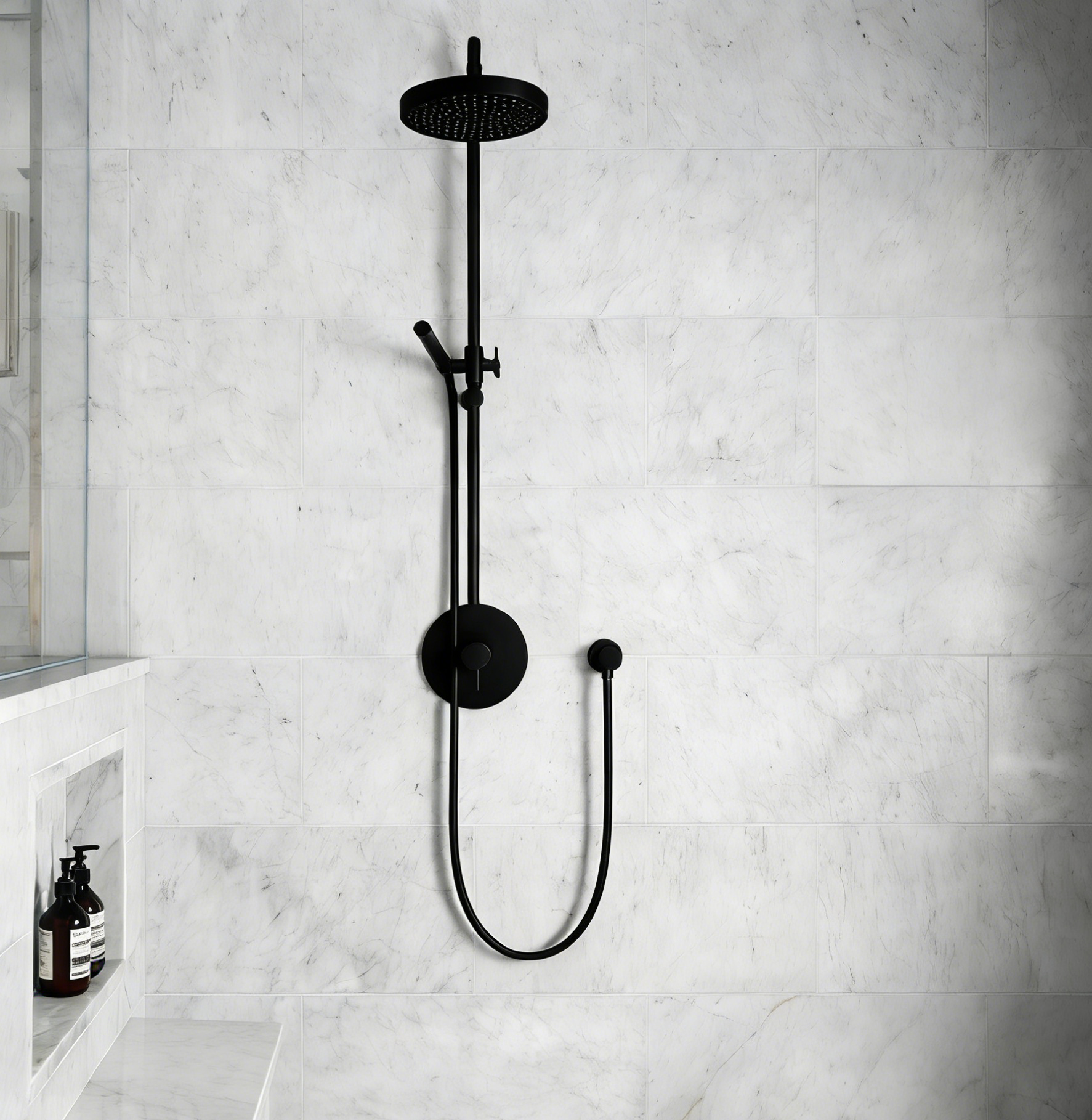 Aquaiaw Round Wall Supply Elbow with O-Ring Flange, Tapered 1/2 NPT Female Inlet, Heavy-Duty Solid Brass, G1/2 Outlet, Electroplate Matte Black