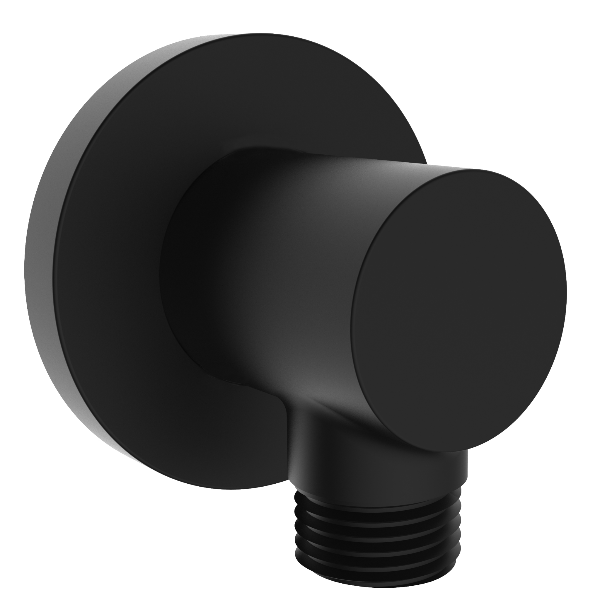 Aquaiaw Round Wall Supply Elbow with O-Ring Flange, Tapered 1/2 NPT Female Inlet, Heavy-Duty Solid Brass, G1/2 Outlet, Electroplate Matte Black