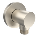Aquaiaw Round Wall Supply Elbow with O-Ring Flange, Tapered 1/2 NPT Female Inlet, Heavy-Duty Solid Brass, G1/2 Outlet, PVD Brushed Nickel