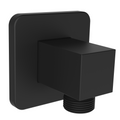Aquaiaw Square Wall Supply Elbow with Flange, Tapered 1/2 NPT Female Inlet, Heavy-Duty Solid Brass, G1/2 Outlet, Electroplate Matte Black