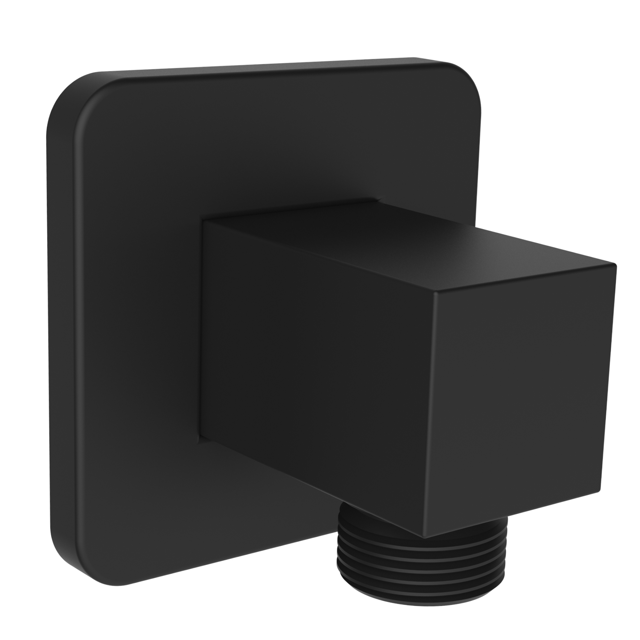 Aquaiaw Square Wall Supply Elbow with Flange, Tapered 1/2 NPT Female Inlet, Heavy-Duty Solid Brass, G1/2 Outlet, Electroplate Matte Black