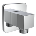 Aquaiaw Square Wall Supply Elbow with Flange, Tapered 1/2 NPT Female Inlet, Heavy-Duty Solid Brass, G1/2 Outlet, Polished Chrome