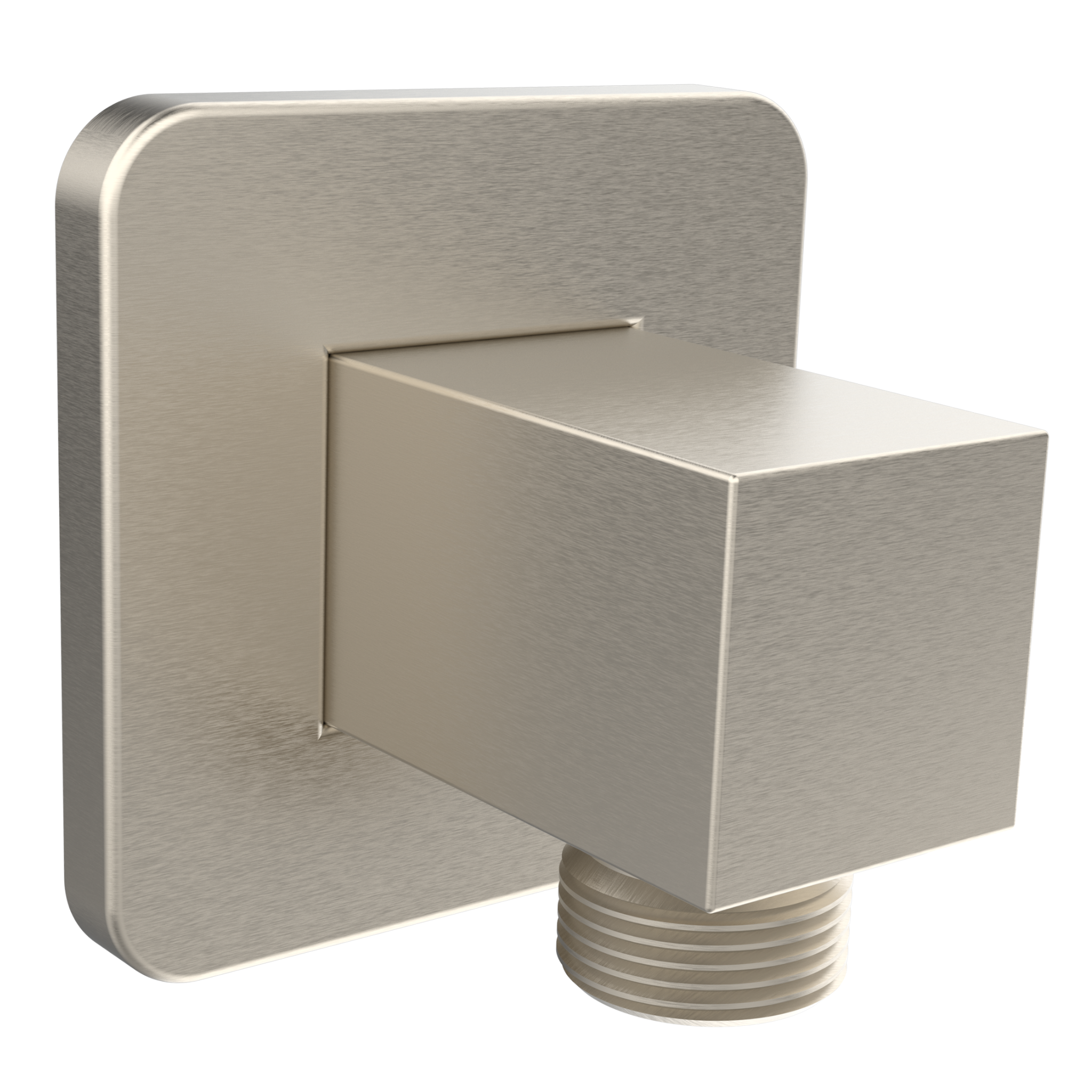 Aquaiaw Square Wall Supply Elbow with Flange, Tapered 1/2 NPT Female Inlet, Heavy-Duty Solid Brass, G1/2 Outlet, PVD Brushed Nickel
