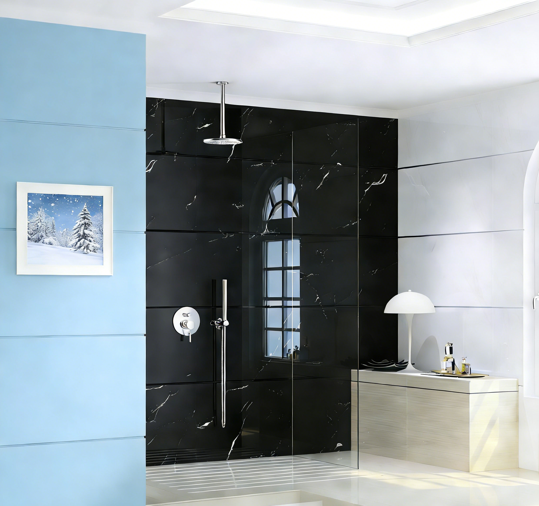 Aquaiaw Wall Supply Elbow with O-Ring Flange, with Handheld Showerhead Holder by Side, Solid Brass, Round, Tapered 1/2 NPT Female Inlet, G1/2 Outlet, Polished Chrome