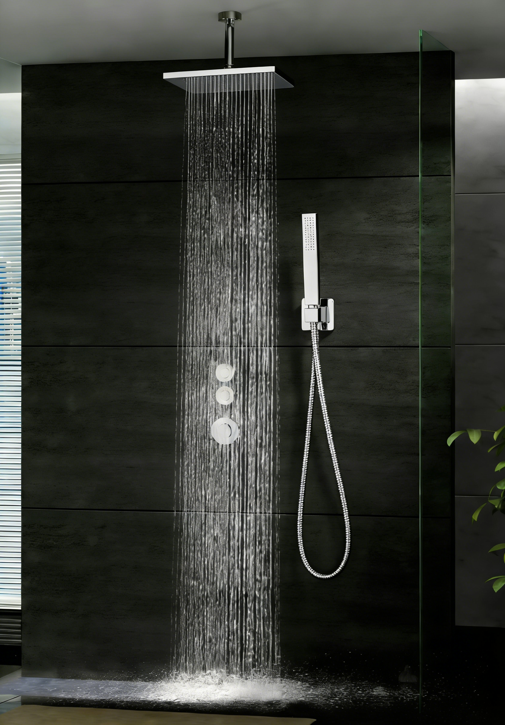 Aquaiaw Wall Supply Elbow with Flange, with Handheld Showerhead Holder by Side, Solid Brass, Square, Tapered 1/2 NPT Female Inlet, G1/2 Outlet, Polished Chrome